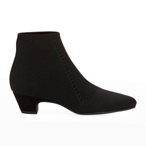 EILEEN FISHER Purl Stretch-Knit Fabric Booties