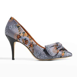 TORY BURCH Floral Brocade Bow Pumps